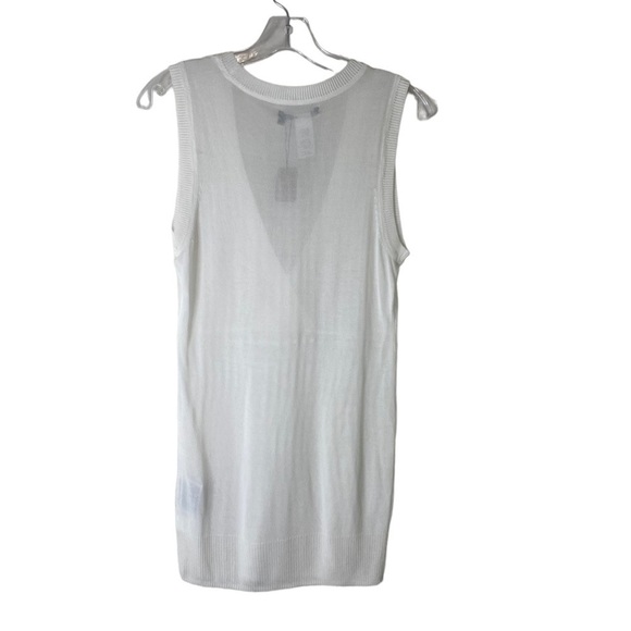 Tex by MaxAzria White Deep V-Neck Knit Sleeveless Classic Top Size S - HSH1149 - Picture 3 of 6